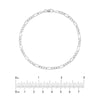 Sterling Silver 3.2mm Concave Figaro Chain with Lobster Lock