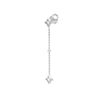 Diamond Star Bezels and Bead Drop Earrings