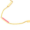 Neon Pink Enamel Alternating Bar Necklace