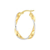 Wide Twisted Diamond Cut Hoop Earrings