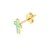 Lt.Turquoise Enamel Cross Stud Earrings