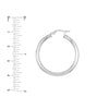 Plated Sterling Silver Sparkle Hoop Earrings