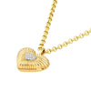 Pave Diamond Fluted Heart Locket (1/15tcw)