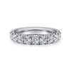 14K White Gold 11 Stone French Pavé Set Diamond Wedding Band
