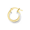 Two-Tone Interwoven Mini Hoop Earrings