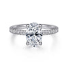 14K White Gold Oval Diamond Engagement Ring