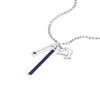 Sterling Silver Enamel Bar with Peace Mixed Charm Necklace