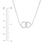 Sterling Silver CZ Interlocking Circles Necklace