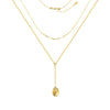Two-Stranded Fluted Pendant Choker Necklace