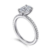 14K White Gold Oval Diamond Engagement Ring