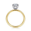 14K White-Yellow Gold Hidden Halo Round Diamond Engagement Ring