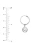 Sterling Silver D/C Hoop Small Earrings with Ball Drop