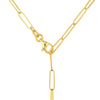 Textured Puff Heart Paper Clip Lariat Necklace