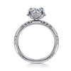 14K White Gold Round Hidden Halo Diamond Engagement Ring