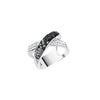 Sterling Silver Black/White 'X' Ring
