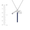 Sterling Silver Enamel Bar with Peace Mixed Charm Necklace