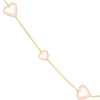 Two-Tone Open Heart on Box Chain Necklace