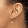 14K 2x20mm Polished Hoop Earrings