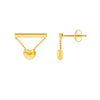 Horizontal Bar Earrings with Dangle Heart Chain