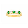 3.5mm Round Emerald &amp; Diamond Ring - 5 Stone