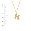 Block Lined Initial 'H' with Diamond Necklace