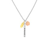 Sterling Silver #1 Teacher Bar Dangles Mixed Charm Necklace