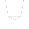 Sterling Silver Elongated CZ Triangle Adjustable Necklace