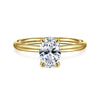 14K Yellow Gold Oval Solitaire Diamond Engagement Ring