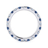 14K White Gold French Pavé Set Sapphire and Diamond Eternity Band