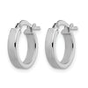 14K with White Rhodium Plating Polished Hoop Earrings