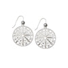 Plated Sterling Silver Floral Filigree Drop Earrings