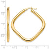 10K Polished Square Hoop Earrings