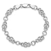 Sterling Silver Rhodium-plated Polished/Textured Bracelet