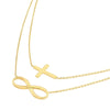 Cross and Infinity Layered Duo Necklace