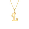 Script 'L' with Diamond Bezel Necklace