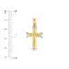 Two-Tone Twisted Rope Cross Pendant