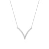 Sterling Silver CZ Chevron Adjustable Necklace