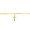 Cross Dangle Curb Chain Adj. Bracelet
