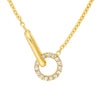 1/15tcw Diamond Round Link to Oval Necklace
