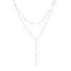 Double Stranded Bead Station Drop Necklace