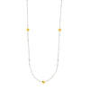 Long And Lovely Yellow/White Bead Station Necklace