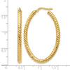 14K ForeverLite Polished and Textured Oval Hoop Earrings