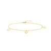 Star Trio Adjustable Anklet
