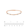 5-Diamond Rose/White Mesh Bangle