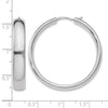 Sterling Silver Rhodium-plated 6mm Half Round Tube Earrings