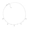 Sterling Silver Diamond-Shapes and CZ Adjustable Choker