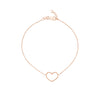 Open Wire Heart Adjustable Bracelet