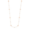Sterling Silver Polished Bead and CZ Station Long Necklace
