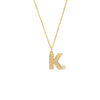 Block Lined Initial 'K' with Diamond Necklace