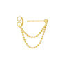 Diamond-Cut Bead Chain Duo Huggie Earrings